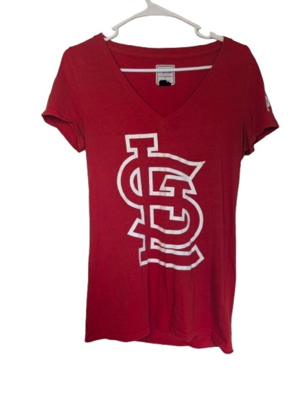 PINK Victoria's Secret Y2K St Louis Cardinals 5th And Ocean V-Neck Logo Tee
